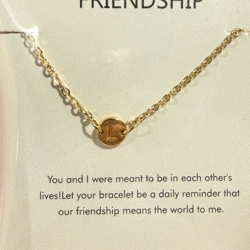 Gold L Intial Bracelet